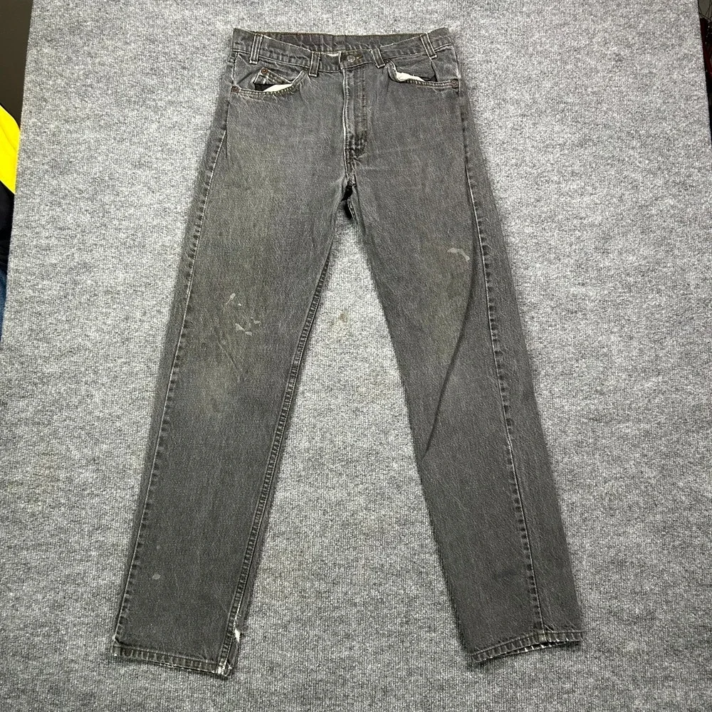 Vintage Levi's 505 Jeans Men's Black Denim Pocket Classic USA Made - 33X34